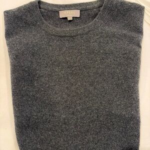N.Peal Men’s OXFORD ROUND NECK CASHMERE SWEATER